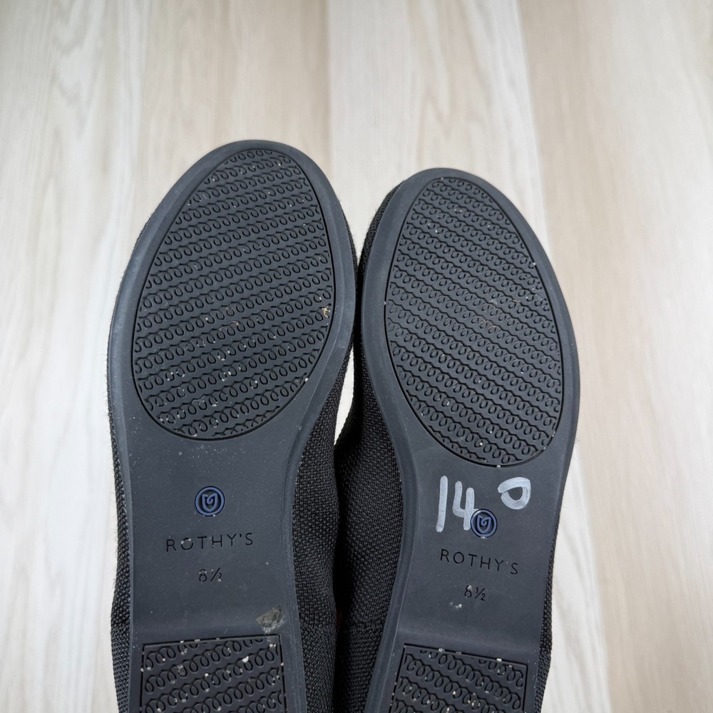 Rothy's The Flat Womens Black Slip On Rounded Toe Comfort Ballet Flats Size 8.5 - Picture 4 of 9
